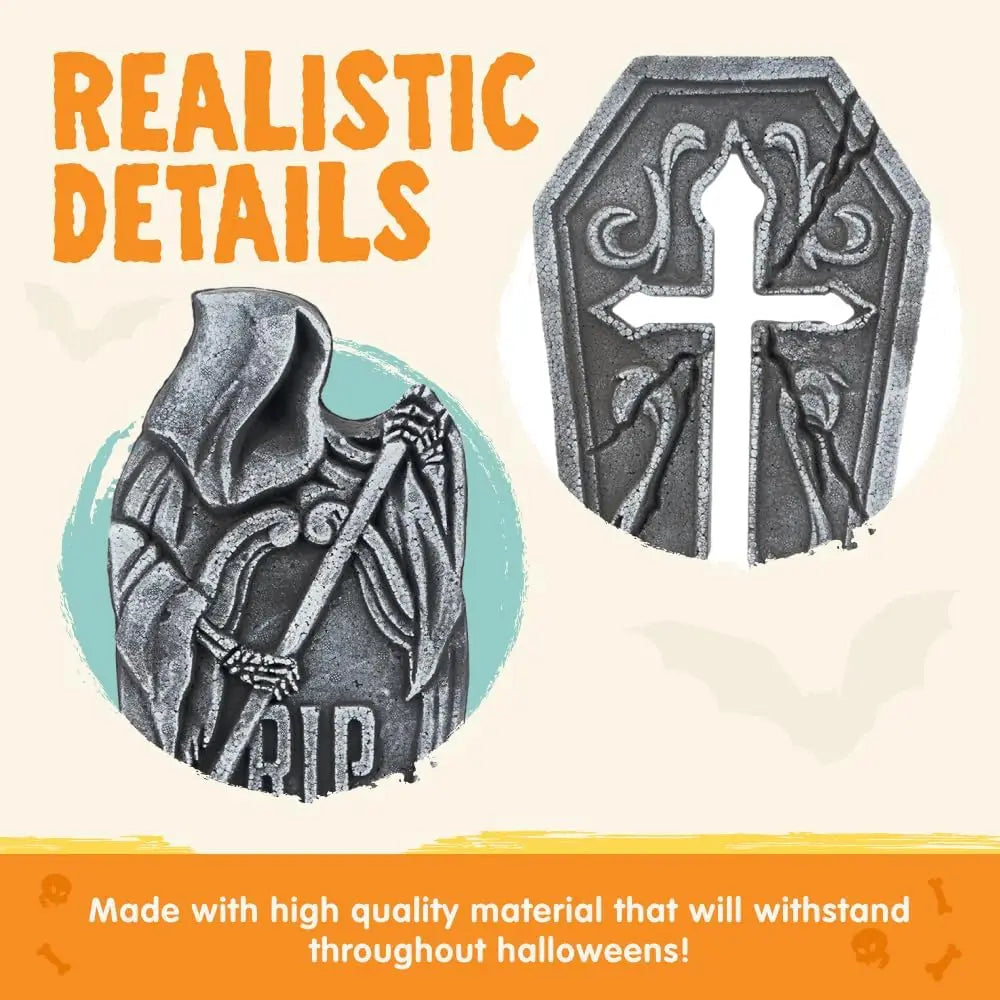 17" Halloween Outdoor Graveyard Tombstones