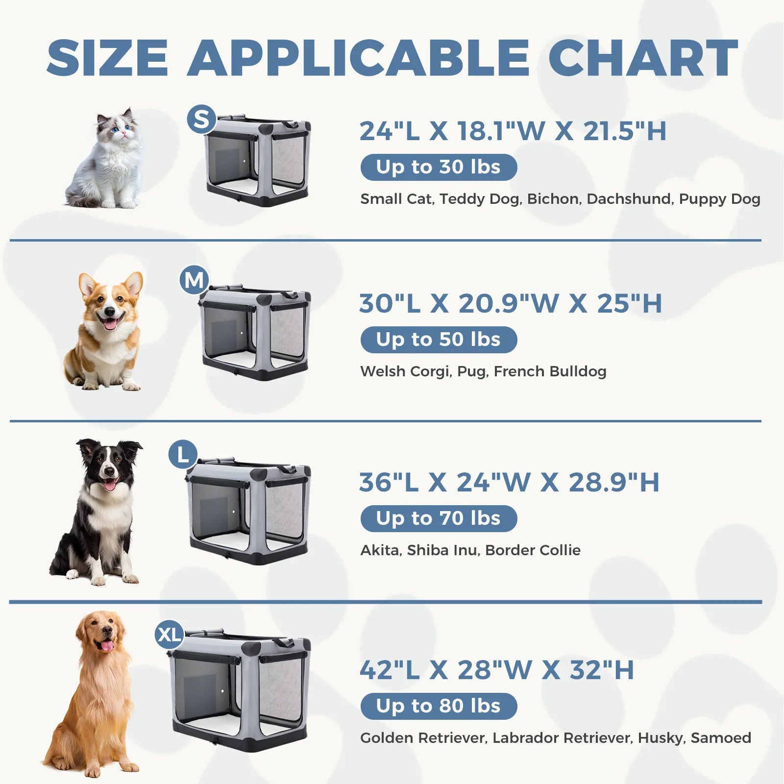 JHK Foldable Soft Dog Crate Portable Pet Kennel