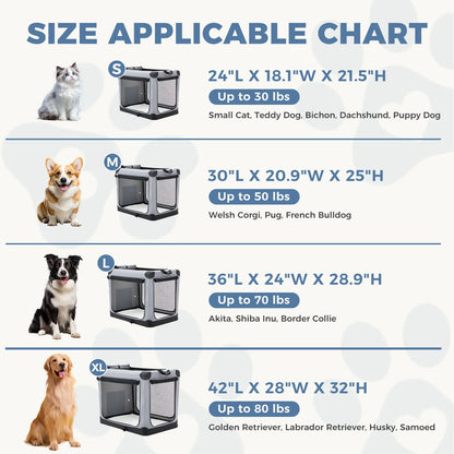 JHK Foldable Soft Dog Crate Portable Pet Kennel