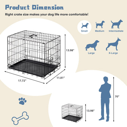 JHK 18 Inch Foldable Metal Pet Kennel