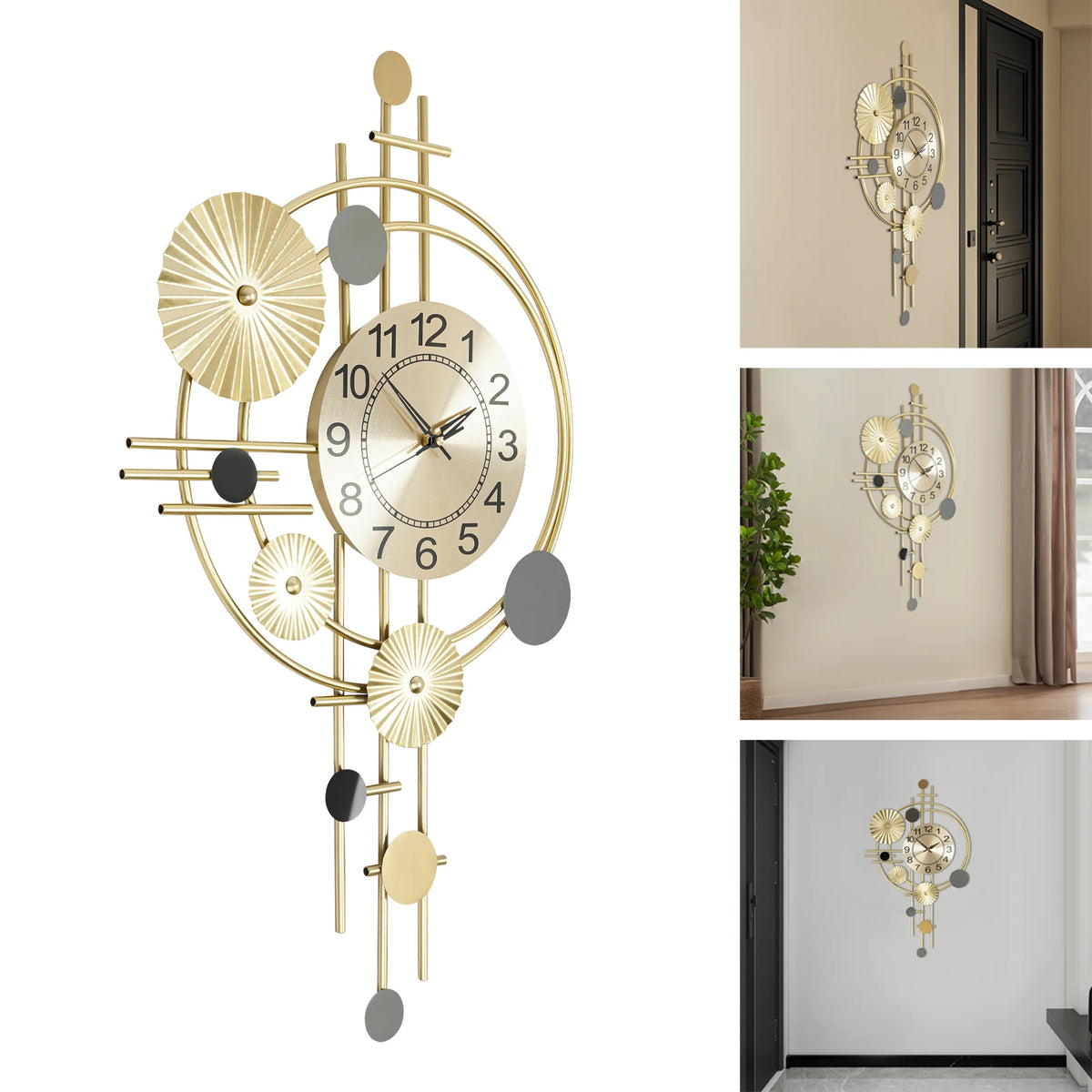Gold Decorative Silent Wall Clock