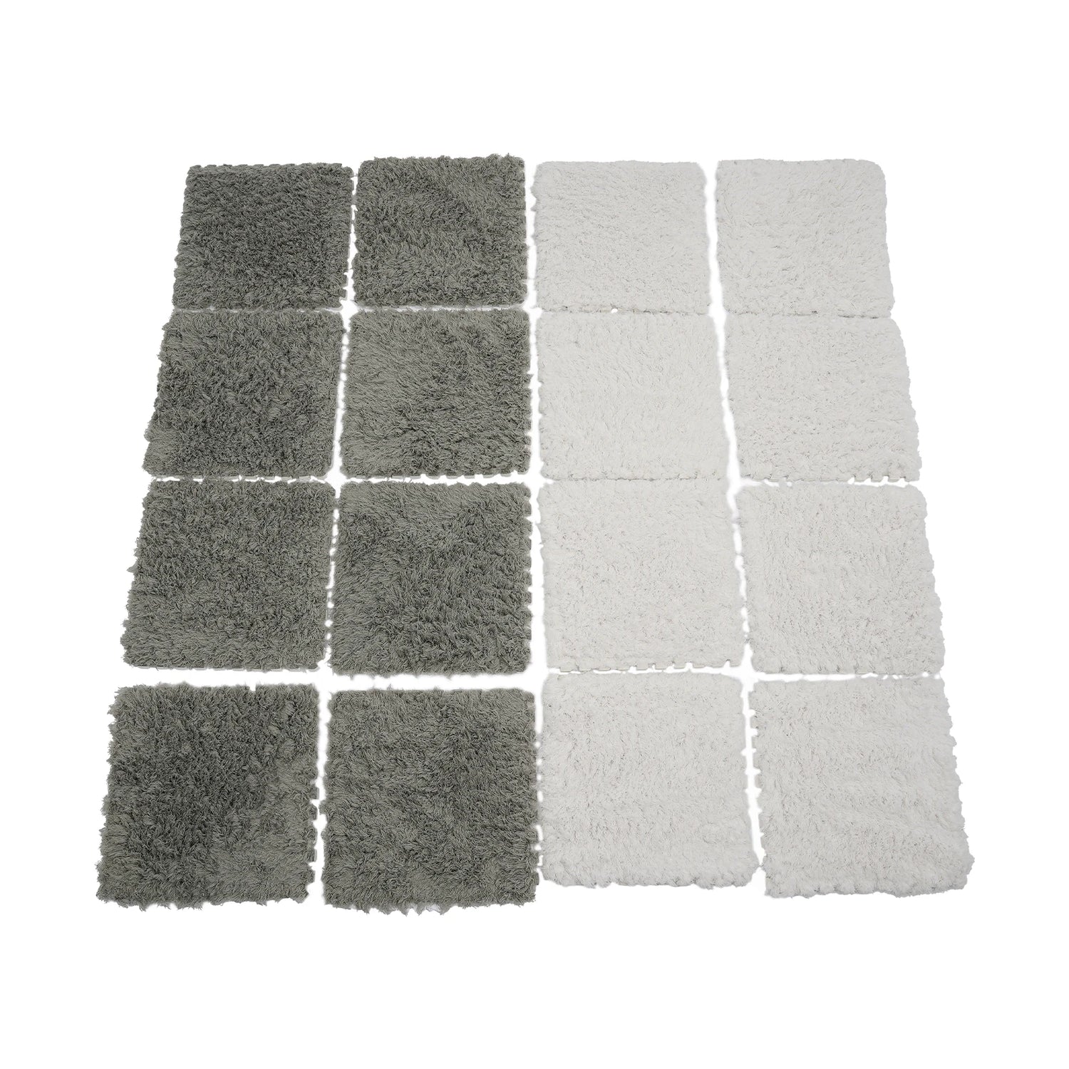 Gray and White Rug Squares