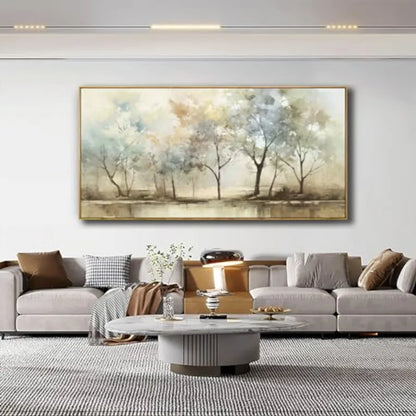Retro Beige and Olive Green Abstract Wall Art