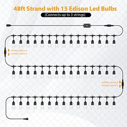 LED Dimmable Outdoor String Lights