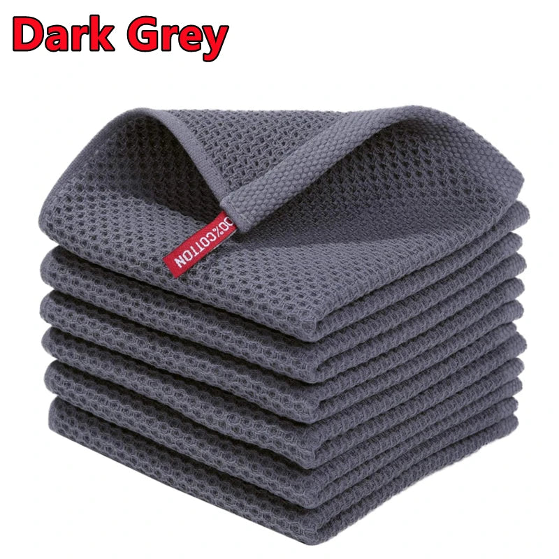 100% Ultra Soft Waffle Weave Cotton Kitchen Towels