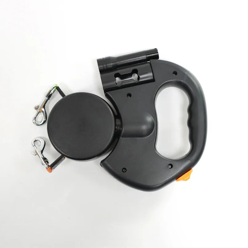 Automatic Retractable Two-End Pet Leash with Flashlight