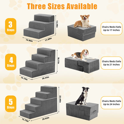 JHK 3-5 Step Foam Dog Stairs