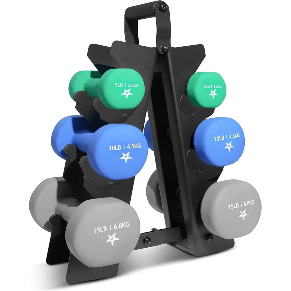 Hexagon Neoprene Coated Dumbbell Set