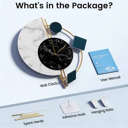 22 Inch Nordic Style Luxury Marble Wall Clock