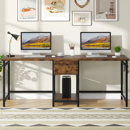 Tribesigns Two Person Desk with 2 Drawers