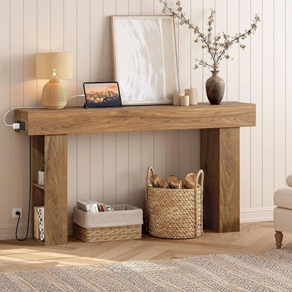 63 Inch Farmhouse Style Narrow Entryway Table