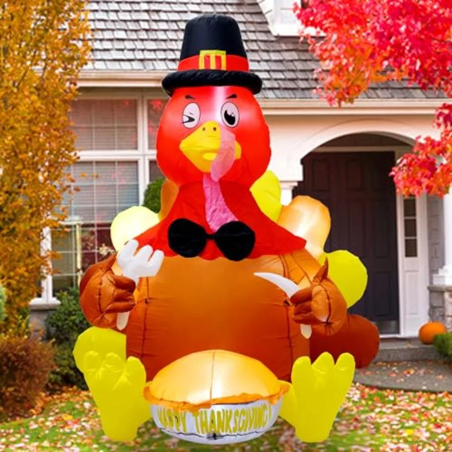 6 Foot Outdoor Thanksgiving Turkey Inflatable Decoration