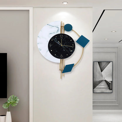 Creative Semicircle Marble Wall Clock