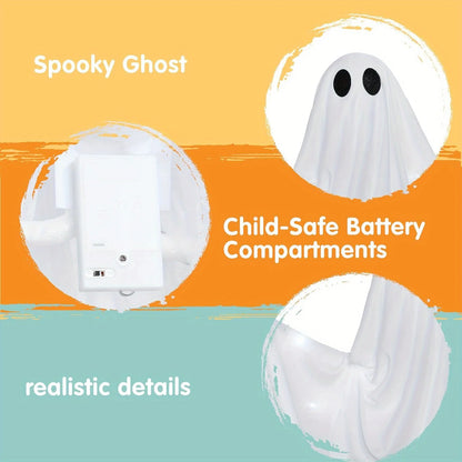 47" Halloween Hanging Light up Ghost with Spooky White LED Light