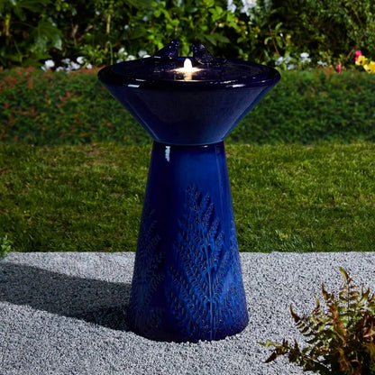 27.5 Inch Outdoor Garden Water Fountain with LED Lights and Pump
