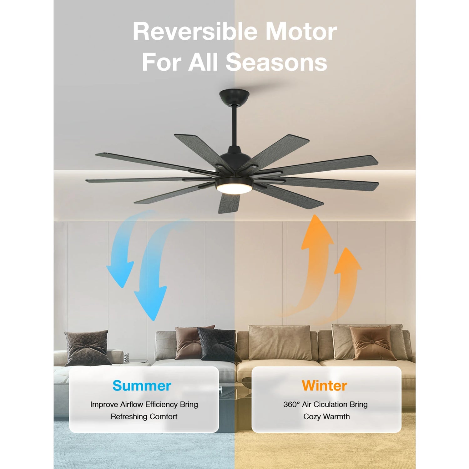 Modern Ceiling Fan with LED Lights and Remote Control