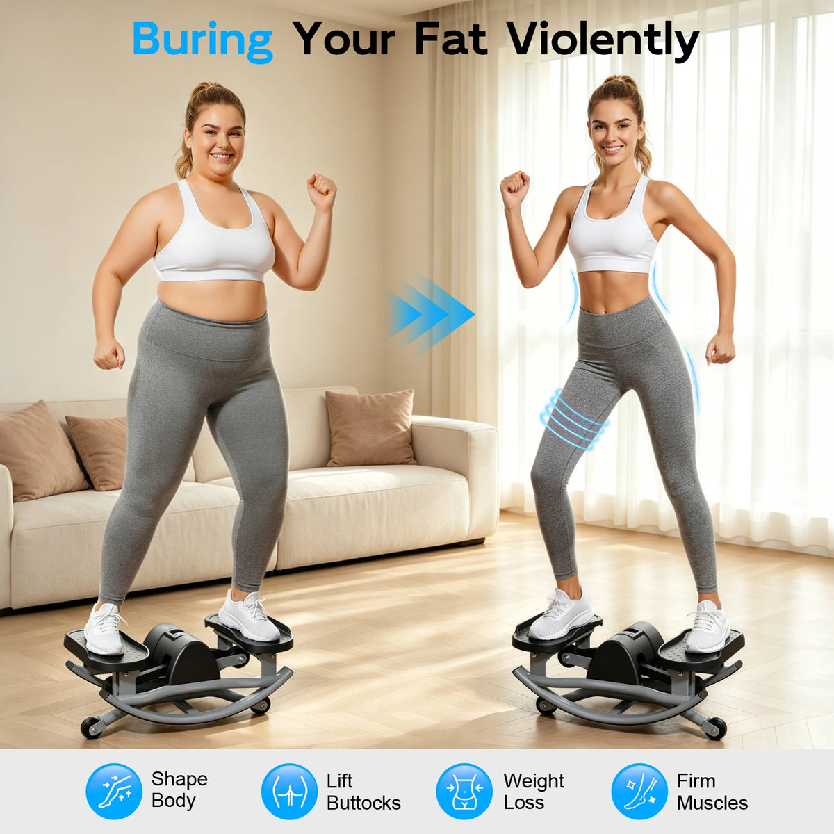 Intelligent Exercise Swing Stepper Machine with Digital Display