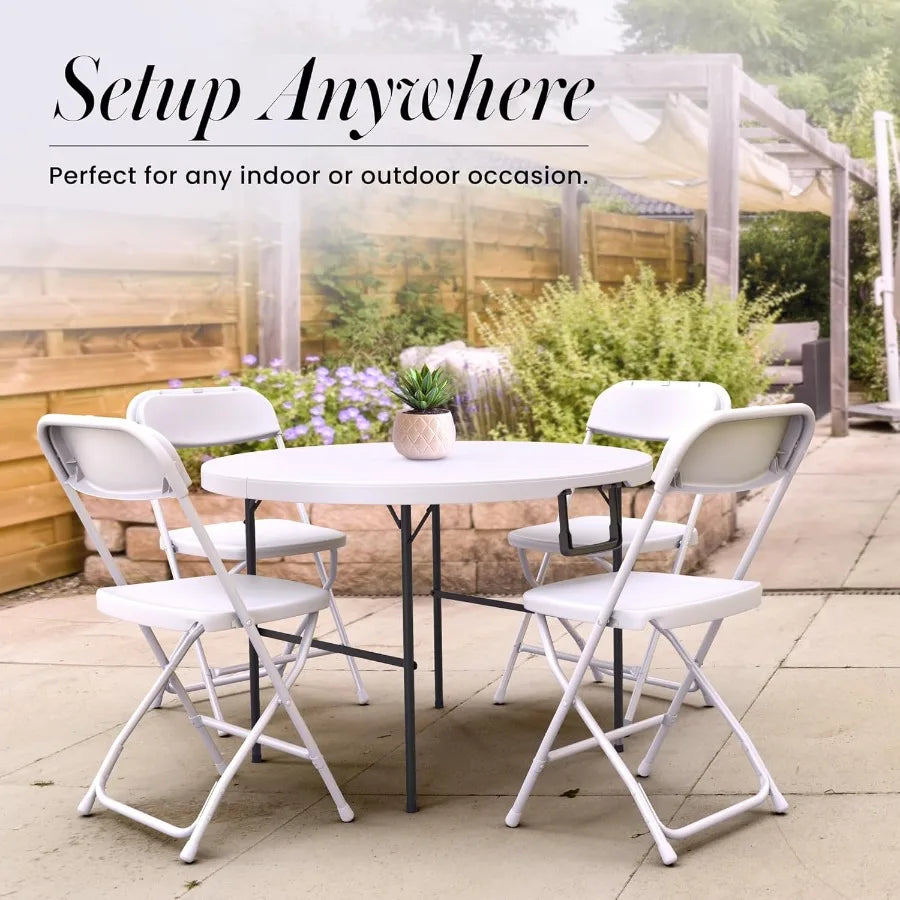3.5 Feet Circular Round Foldable Table with Built-In Handle