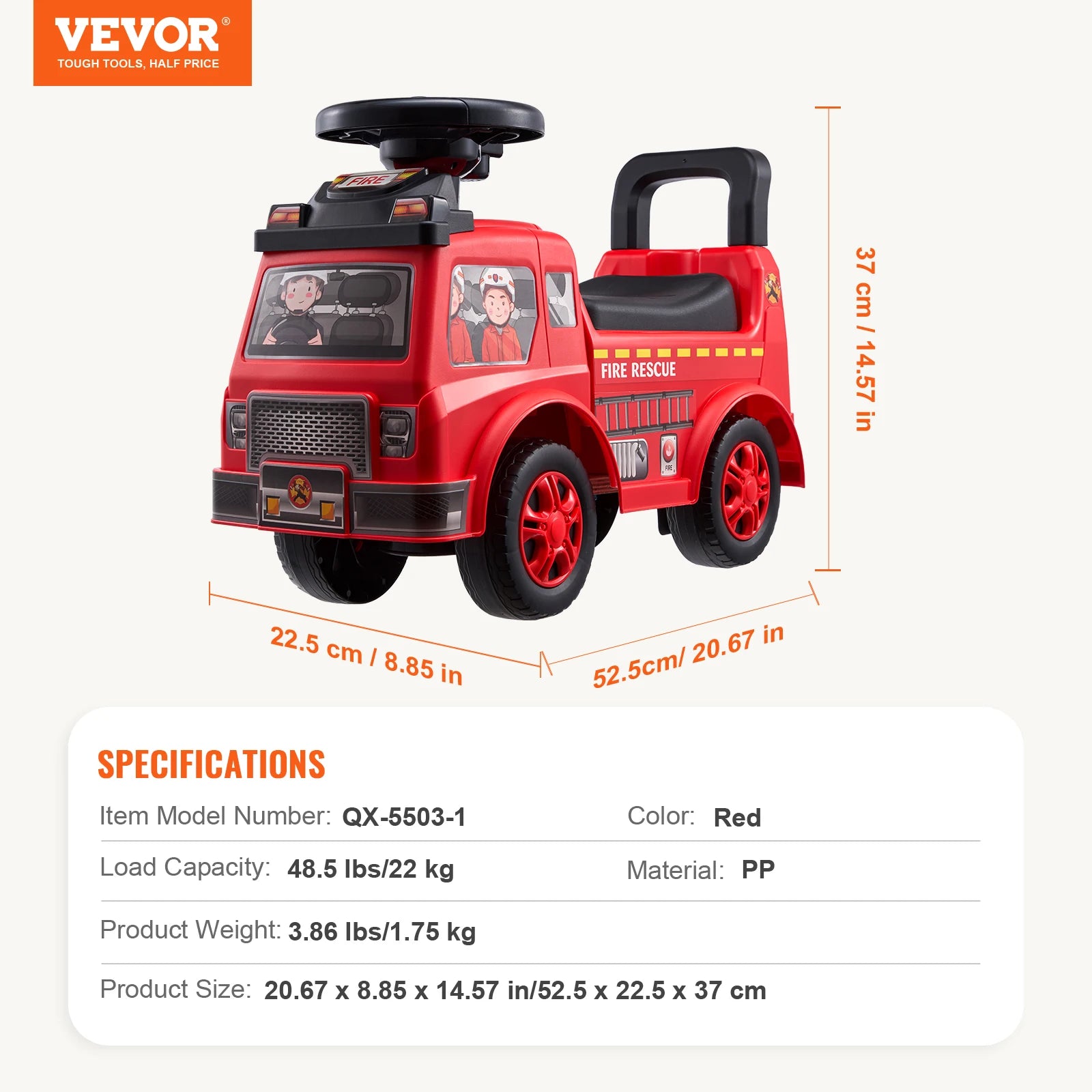 SucceBuy Ride On Push Fire Engine for Toddlers