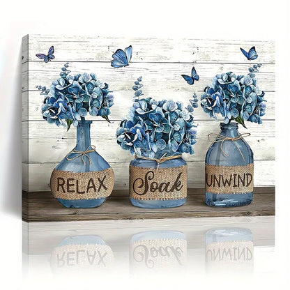Vernacular Blue Daffodil Canvas Wall Art for Interior Decoration