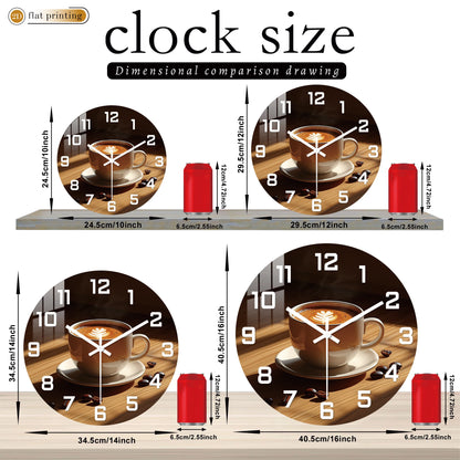Latte Art Decor Coffee Cup Design Wall Clock