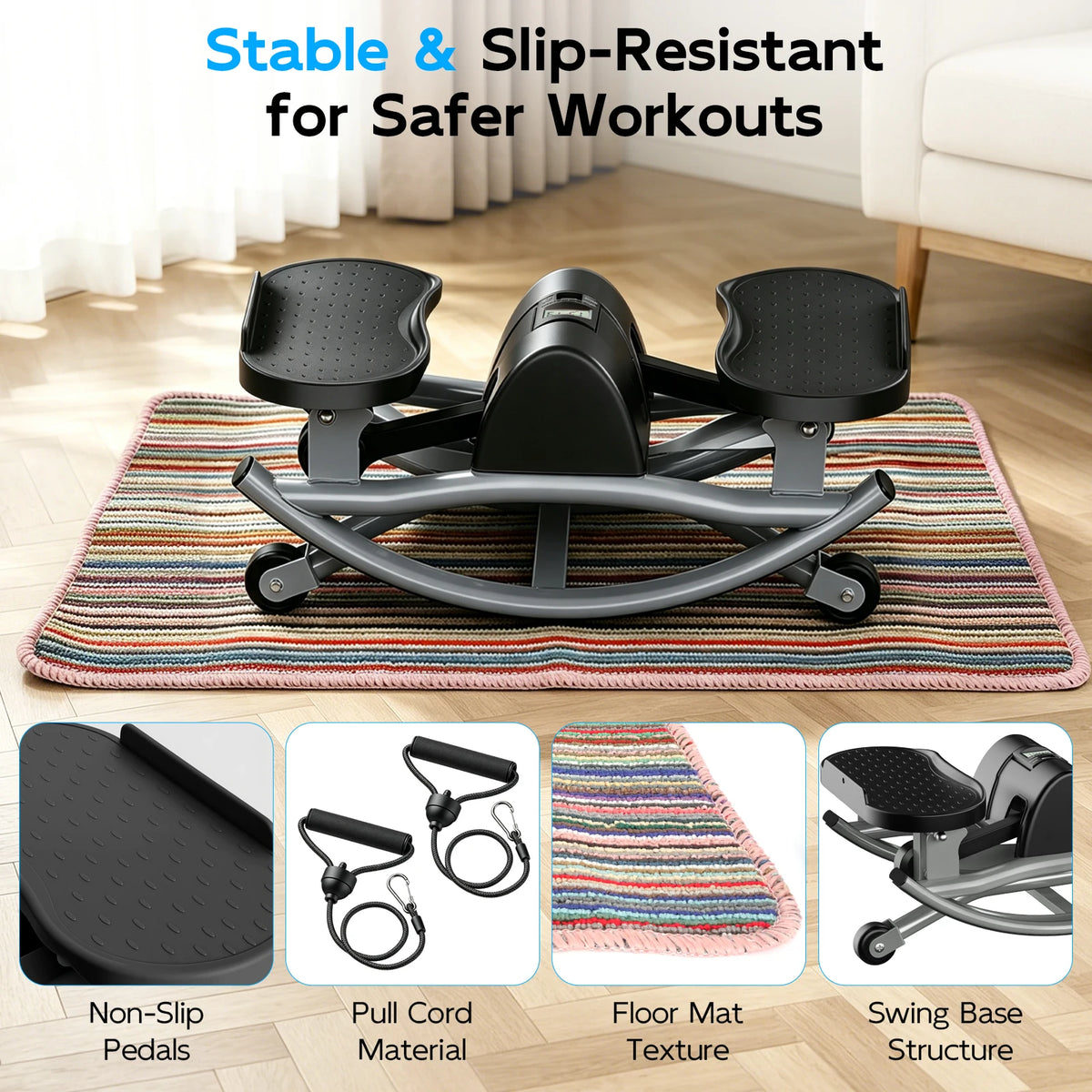 Intelligent Exercise Swing Stepper Machine with Digital Display