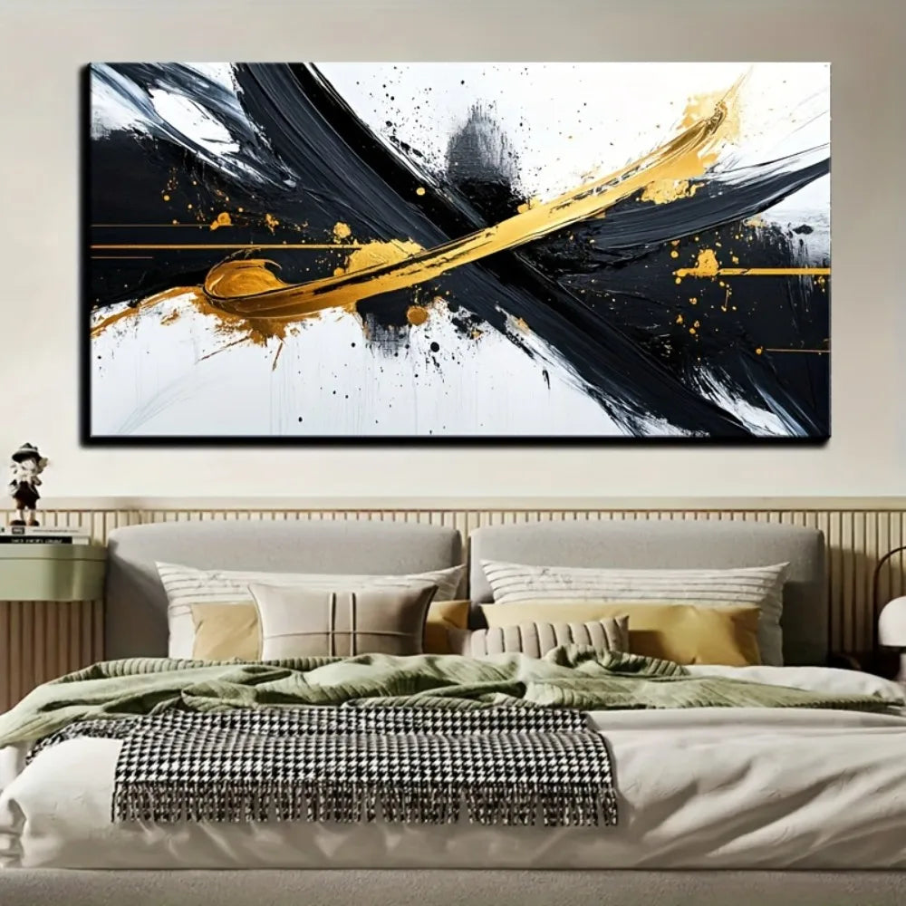 Framed Black and White Abstract Mural Wall Art