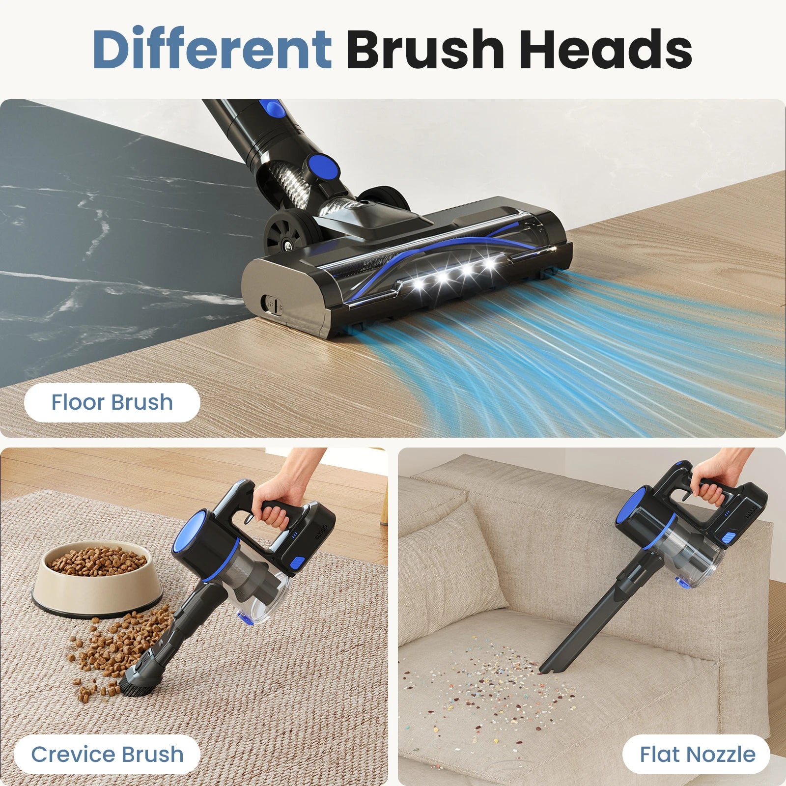 JHK Lightweight Cordless Vacuum Cleaner with Flexible Extendable Pole