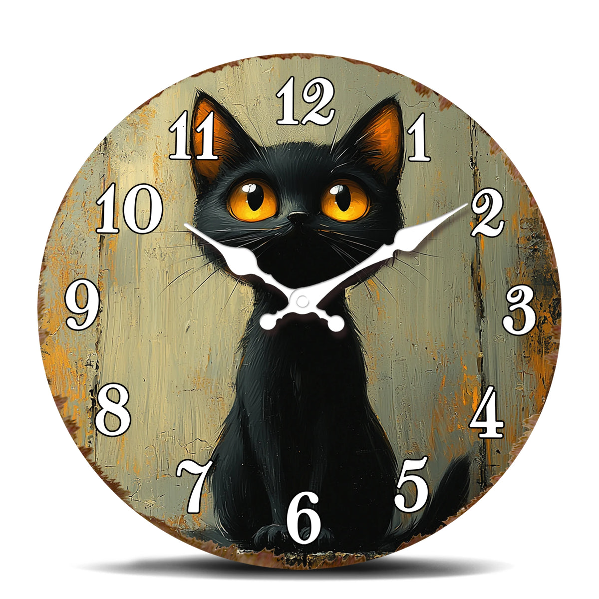 Mysterious Gothic Style Black Cat Wall Clock