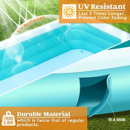 JOYFY Full-Sized Inflatable Swimming Pool with Seats