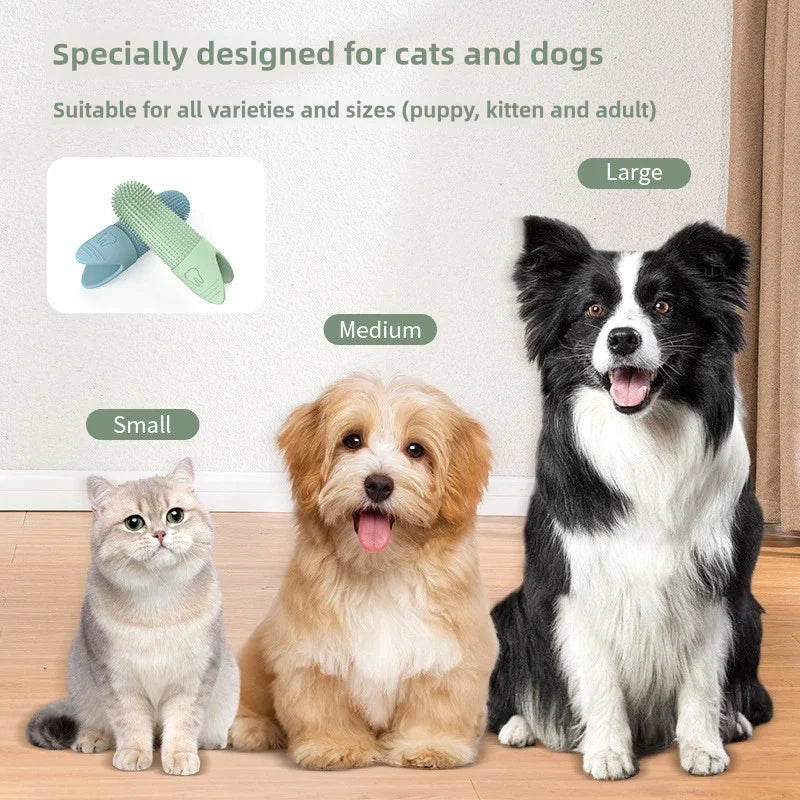 360° Cleaning Finger Toothbrush for Dogs &amp; Cats