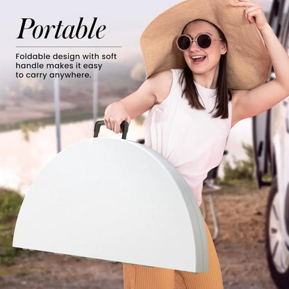 3.5 Feet Circular Round Foldable Table with Built-In Handle