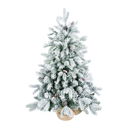 3 Foot Pre-Decorated Flocked Desktop Christmas Tree