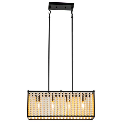 Bohemian Style Wood Beaded Chandelier