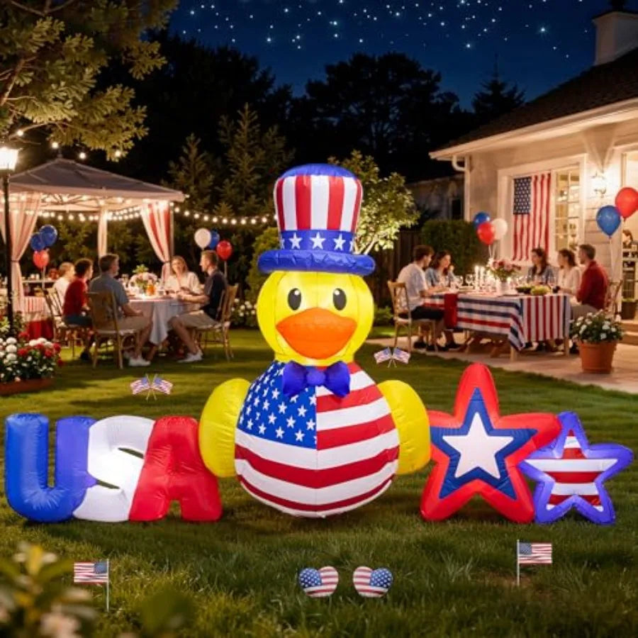 8.8 Foot Outdoor Patriotic USA Duck Inflatable Decoration