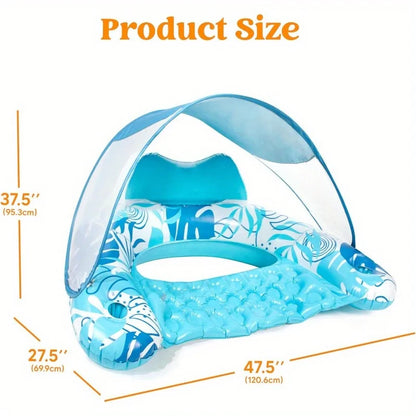 JOYFY XL Inflatable Lounge Chair with Canopy and Cup Holders