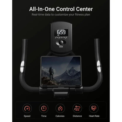 Silent Stationary Exercise Bike with 0-100 Resistance Levels