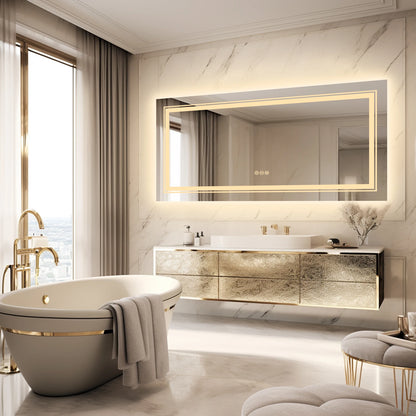 Rectangle Bathroom Mirror with Dimmable Back Light