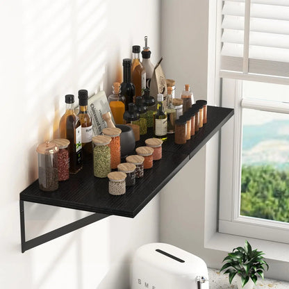 Set of 2 16" Wide x 12" Deep x 5.8" High Floating Wood Wall Shelves
