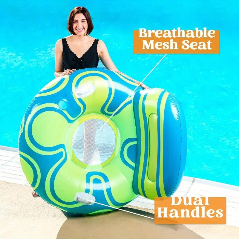 JOYFY Inflatable Float Lounger with Cup Holder