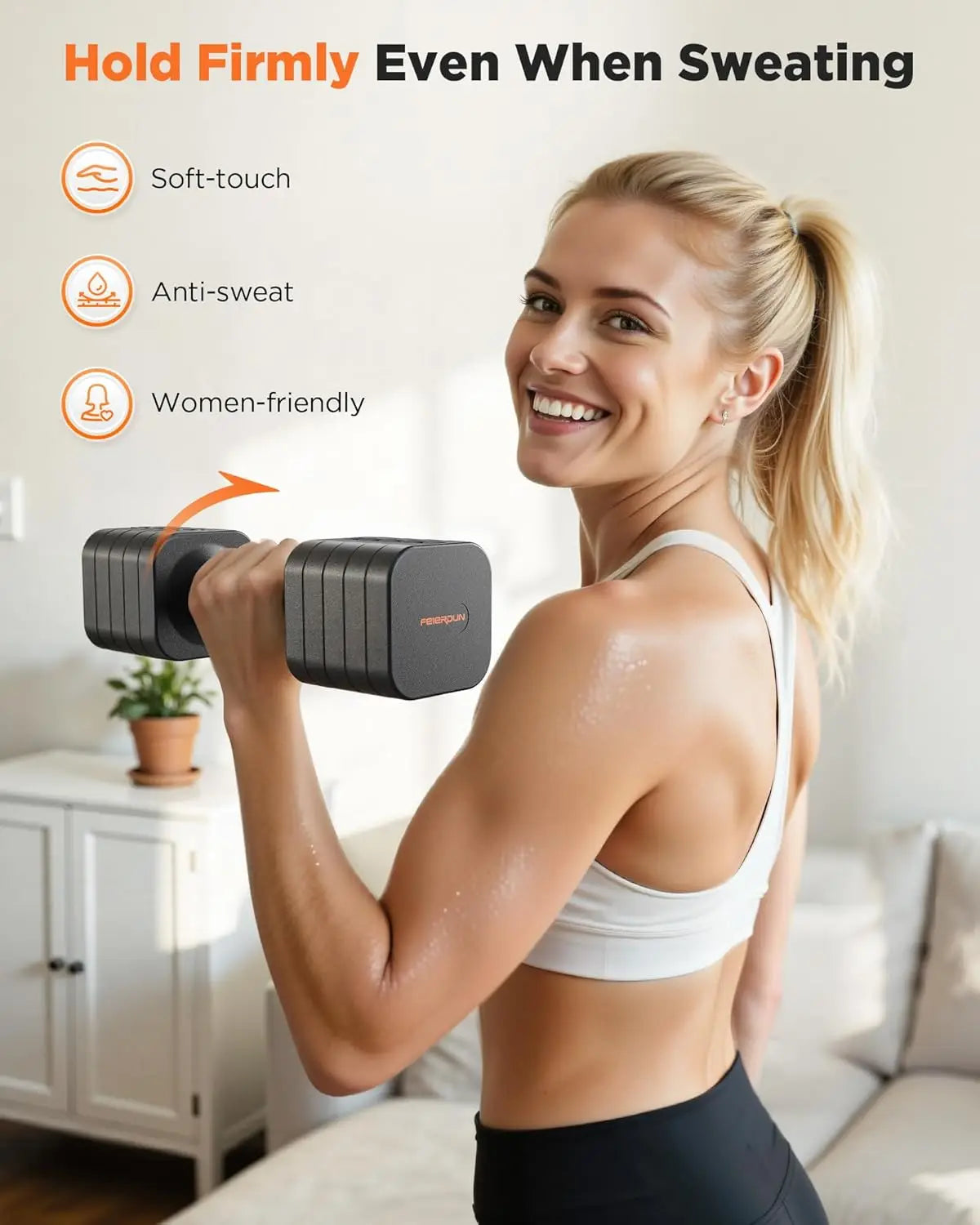 Set of Two 5-in-1 Adjustable Dumbbell Set