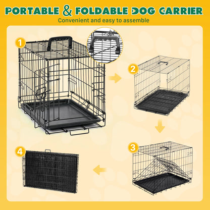 JHK 18 Inch Foldable Metal Pet Kennel