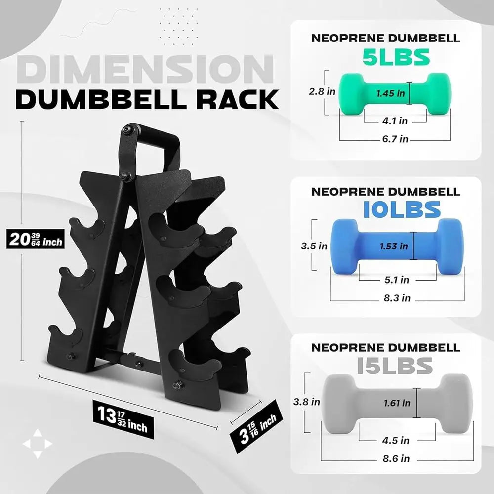 Hexagon Neoprene Coated Dumbbell Set