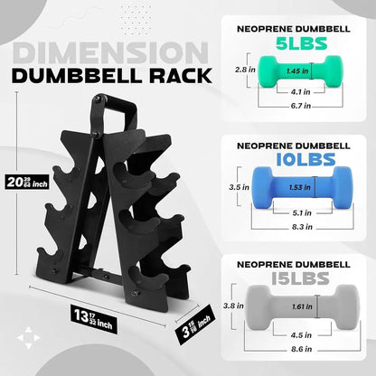 Hexagon Neoprene Coated Dumbbell Set