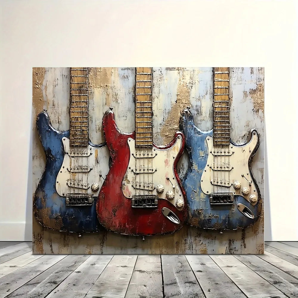 Old Bass Guitar Wall Art
