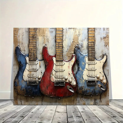 Old Bass Guitar Wall Art