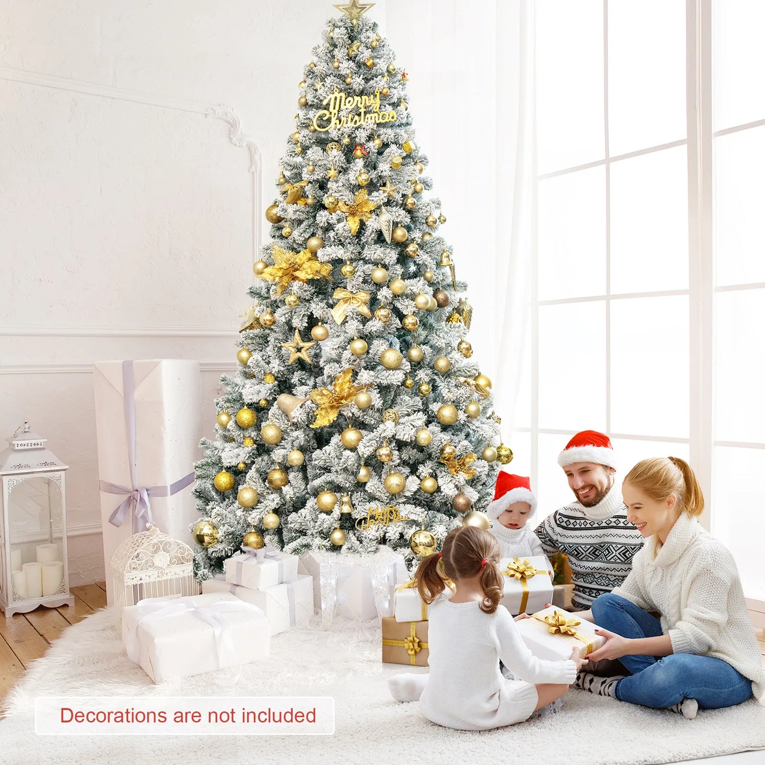 9-Foot Premium Unlit Snow Flocked Artificial Christmas Tree