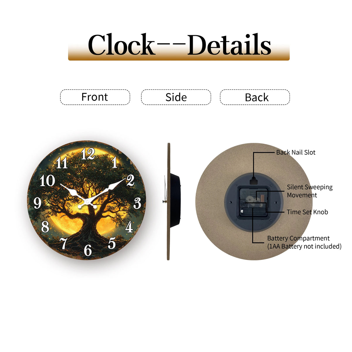 Majestic Oak Tree Round Wall Clock