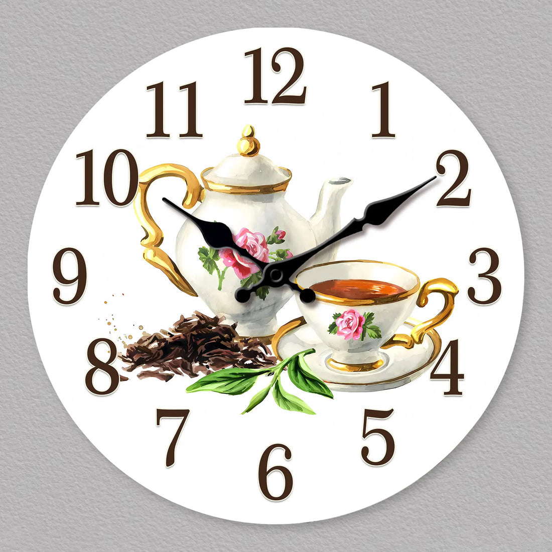 Modern Round Teacup and Pot Wall Clock
