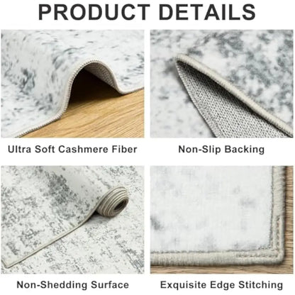 8x10 Neutral Contemporary Washable Area Rug